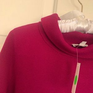 New Talbots Maroon Burgandy Wine Color Folded Neckline Sweater SZ Medium